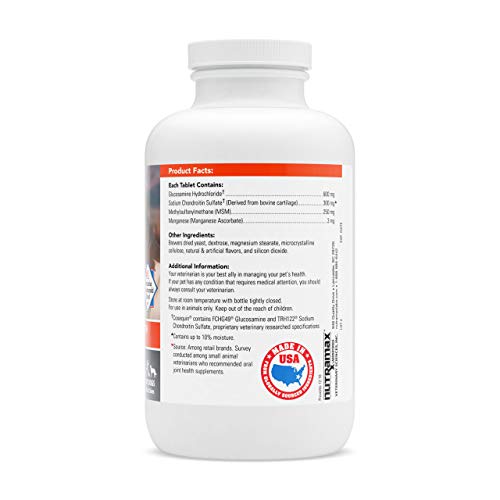 Nutramax Cosequin Maximum Strength Joint Health Supplement for Dogs - With Glucosamine, Chondroitin, and MSM, 250 Chewable Tablets