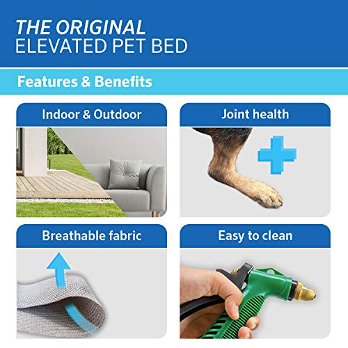 Coolaroo The Original Cooling Elevated Pet Bed, Raised Breathable Washable Indoor and Outdoor Pet Cot, Small, Brunswick Green