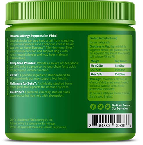 Zesty Paws Allergy Immune Soft Chews + Hemp Seed for Dogs - with Curcumin, Cod Liver Fish Oil, Beta Glucan, Vitamin C & Quercetin - Supports Dog Immune System Function + Seasonal Allergies - 90 Chews…