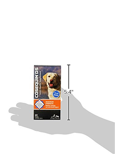 Nutramax Cosequin Maximum Strength Joint Health Supplement for Dogs - With Glucosamine, Chondroitin, and MSM, 60 Chewable Tablets