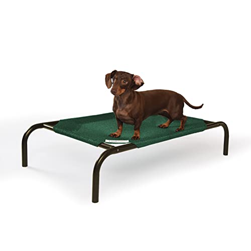 Coolaroo The Original Cooling Elevated Pet Bed, Raised Breathable Washable Indoor and Outdoor Pet Cot, Small, Brunswick Green