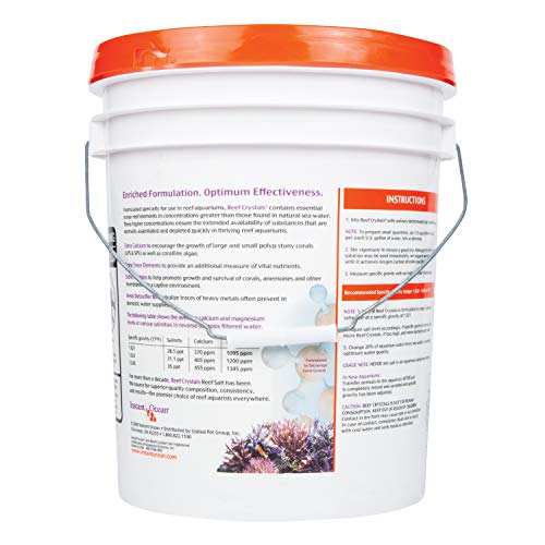 Instant Ocean Reef Crystals Reef Salt For 160 Gallons, Enriched Formulation For aquariums