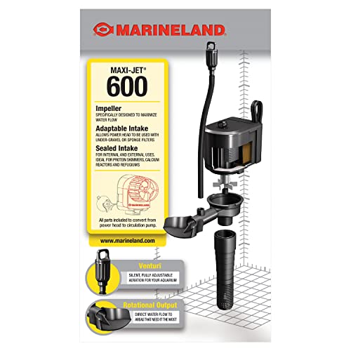 Marineland Maxi-Jet 600, Multi-Use Water Pump And Power Head, Fully Convertible (ML90510), 160/750 GPH