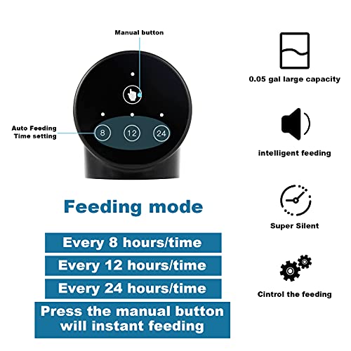 FREESEA Aquarium Automatic Fish Feeder: Vacation Timer Feeder for Fish Tank Electric Adjustable Auto Fish Food Dispenser 0.05 Gal & Two Fixed Methods