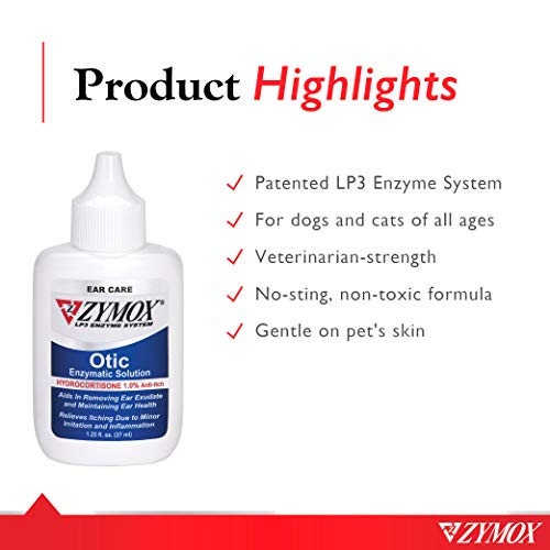 Zymox Otic Ear Solution with 1% Hydrocortisone