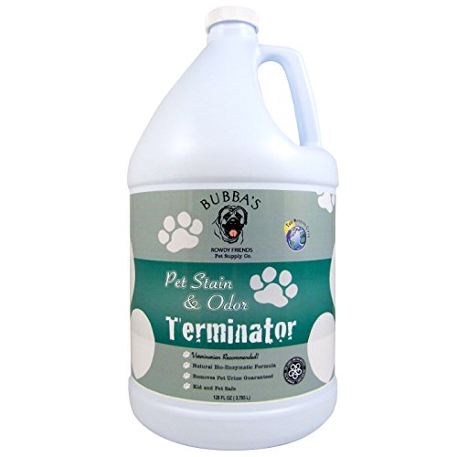 BUBBAS Super Strength Commercial Enzyme Cleaner - Pet Odor Eliminator | Enzymatic Stain Remover | Remove Dog Cat Urine Smell from Carpet, Rug or Hardwood Floor and Other Surfaces (Gallon)