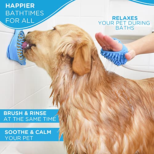 Aquapaw Dog Bath Brush - Sprayer and Scrubber Tool in One - Indoor/Outdoor Dog Bathing Supplies - Pet Grooming for Dogs or Cats with Long and Short Hair - Dog Wash with Hose and Shower Attachment