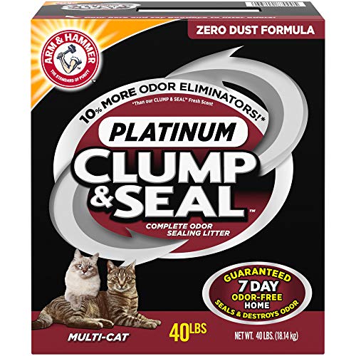 ARM & HAMMER Clump & Seal Platinum Cat Litter, Multi-Cat, 40 lb