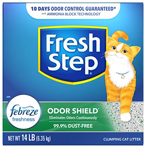 Fresh Step Odor Shield Scented Litter with The Power of Febreze, Clumping Cat Litter - 14 lbs