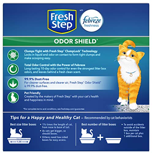 Fresh Step Odor Shield Scented Litter with The Power of Febreze, Clumping Cat Litter - 14 lbs