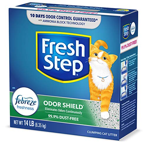 Fresh Step Odor Shield Scented Litter with The Power of Febreze, Clumping Cat Litter - 14 lbs