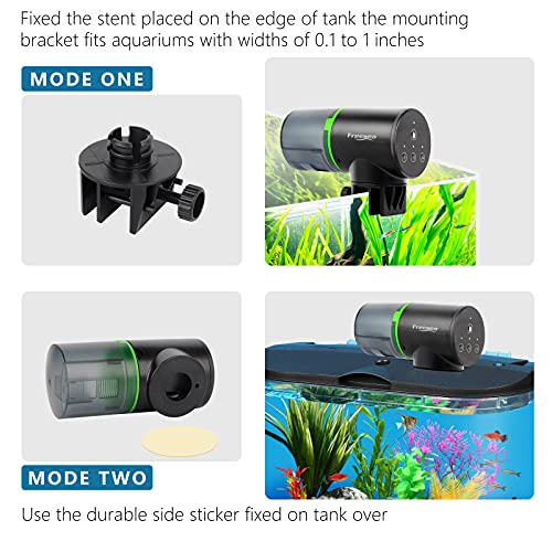 FREESEA Aquarium Automatic Fish Feeder: Vacation Timer Feeder for Fish Tank Electric Adjustable Auto Fish Food Dispenser 0.05 Gal & Two Fixed Methods