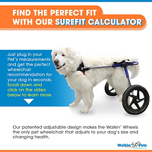 23-25" Leg Walkin' Wheels Dog Wheelchair - for Large Dogs 70-180 Pounds - Veterinarian Approved - Dog Wheelchair for Back Legs