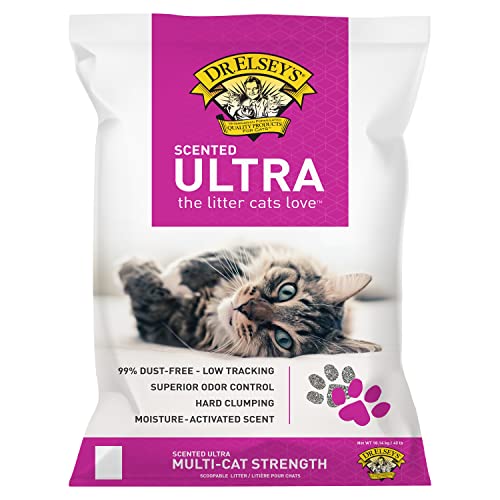 Dr. Elsey's Premium Clumping Cat Litter | Ultra Scented | 99.9% Dust-Free, Low Tracking, Hard Clumping, Superior Odor Control, Natural Ingredients & Moisture-Activated Scent