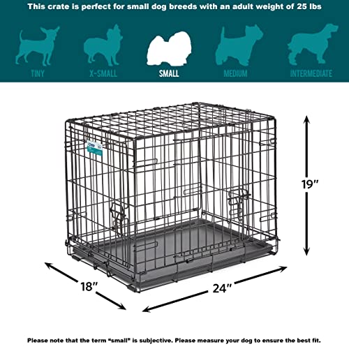 MidWest Homes for Pets Newly Enhanced Single & Double Door iCrate Dog Crate, Includes Leak-Proof Pan, Floor Protecting Feet, Divider Panel & New Patented Features