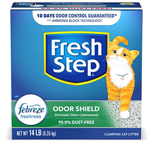 Fresh Step Odor Shield Scented Litter with The Power of Febreze, Clumping Cat Litter - 14 lbs