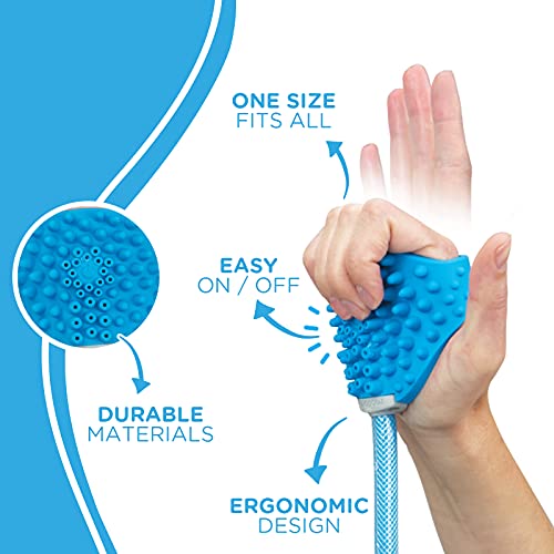 Aquapaw Dog Bath Brush - Sprayer and Scrubber Tool in One - Indoor/Outdoor Dog Bathing Supplies - Pet Grooming for Dogs or Cats with Long and Short Hair - Dog Wash with Hose and Shower Attachment