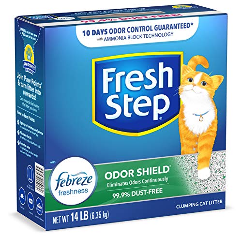 Fresh Step Odor Shield Scented Litter with The Power of Febreze, Clumping Cat Litter - 14 lbs