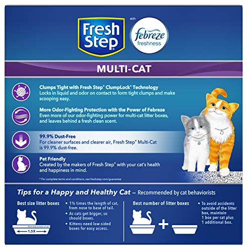 Fresh Step Multi-Cat Extra Strength Scented Litter with the Power of Febreze, Clumping Cat Litter,Gray, 14 Pounds (Package May Vary)