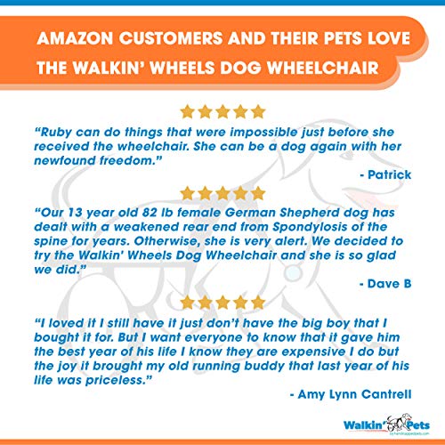 26-30" Leg Walkin' Wheels Dog Wheelchair - for Large Dogs 70-180 Pounds - Veterinarian Approved - Dog Wheelchair for Back Legs