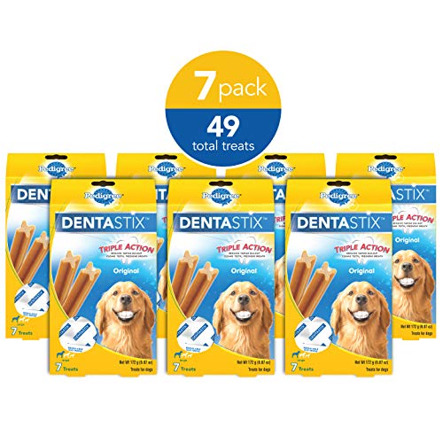 PEDIGREE DENTASTIX Large Dog Dental Treats Original Flavor Dental Bones, 6.07 oz. Pack (7 Treats)