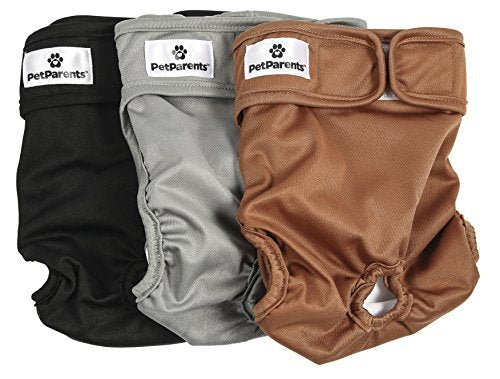 Pet Parents Washable Dog Diapers (3pack) of Doggie Diapers, Color: Natural, Extra Large Dog Diapers