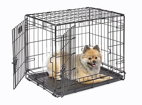 MidWest Homes for Pets Newly Enhanced Single & Double Door iCrate Dog Crate, Includes Leak-Proof Pan, Floor Protecting Feet, Divider Panel & New Patented Features