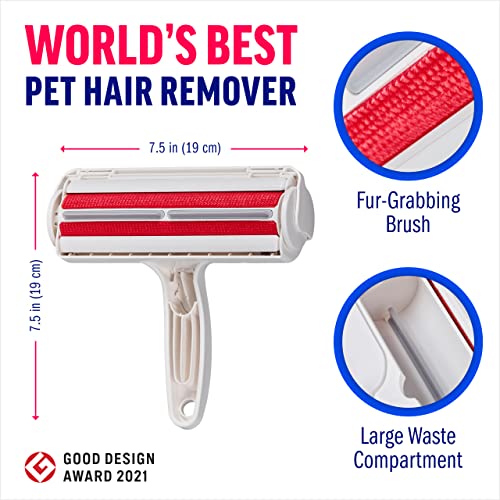 ChomChom Pet Hair Remover - Reusable Cat and Dog Hair Remover for Furniture, Couch, Carpet, Car Seats and Bedding - Eco-Friendly, Portable, Multi-Surface Lint Roller & Animal Fur Removal Tool