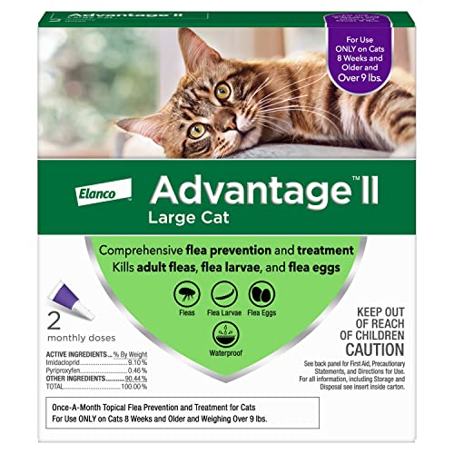 Advantage II 2-Dose Flea Prevention and Treatment for Large Cats, Over 9 Pounds