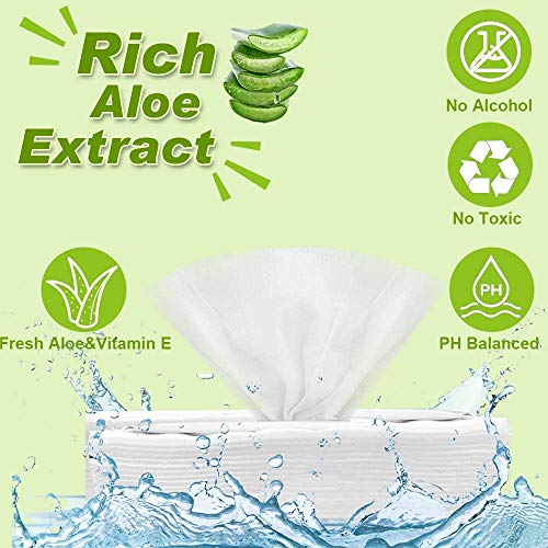 Pet Wipes for Dogs and Cats, Aloe Natural Dog Wipes, Effective Cat Wipes Grooming Wipes for Corner of Eye, Otic, Paws, Body and Butt, Thick & Extra Soft Wipes 100 Count