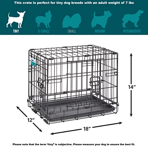 MidWest Homes for Pets Newly Enhanced Single & Double Door iCrate Dog Crate, Includes Leak-Proof Pan, Floor Protecting Feet, Divider Panel & New Patented Features