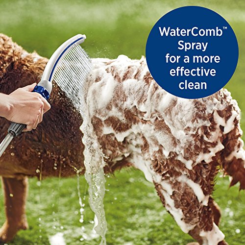 Waterpik PPR-252E Pet Wand Pro Shower Sprayer Attachment, 1.8 GPM, for Fast and Easy at Home Dog Cleaning, Blue/Grey