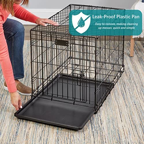 MidWest Homes for Pets Newly Enhanced Single & Double Door iCrate Dog Crate, Includes Leak-Proof Pan, Floor Protecting Feet, Divider Panel & New Patented Features